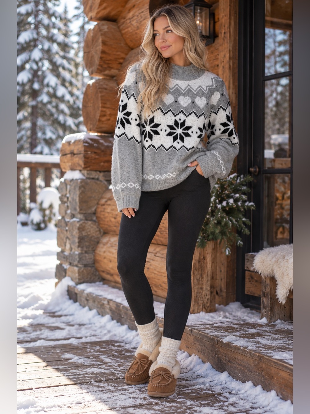 ❄️ mySTYLE | Fair Isle Snowflake Sweater | Nordic | Size Medium | NWOT